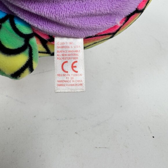 Ty Squish-A-Boos Owen Owl Plush Rainbow Tie-Dye Stuffed Animal Toy - Picture 6 of 11